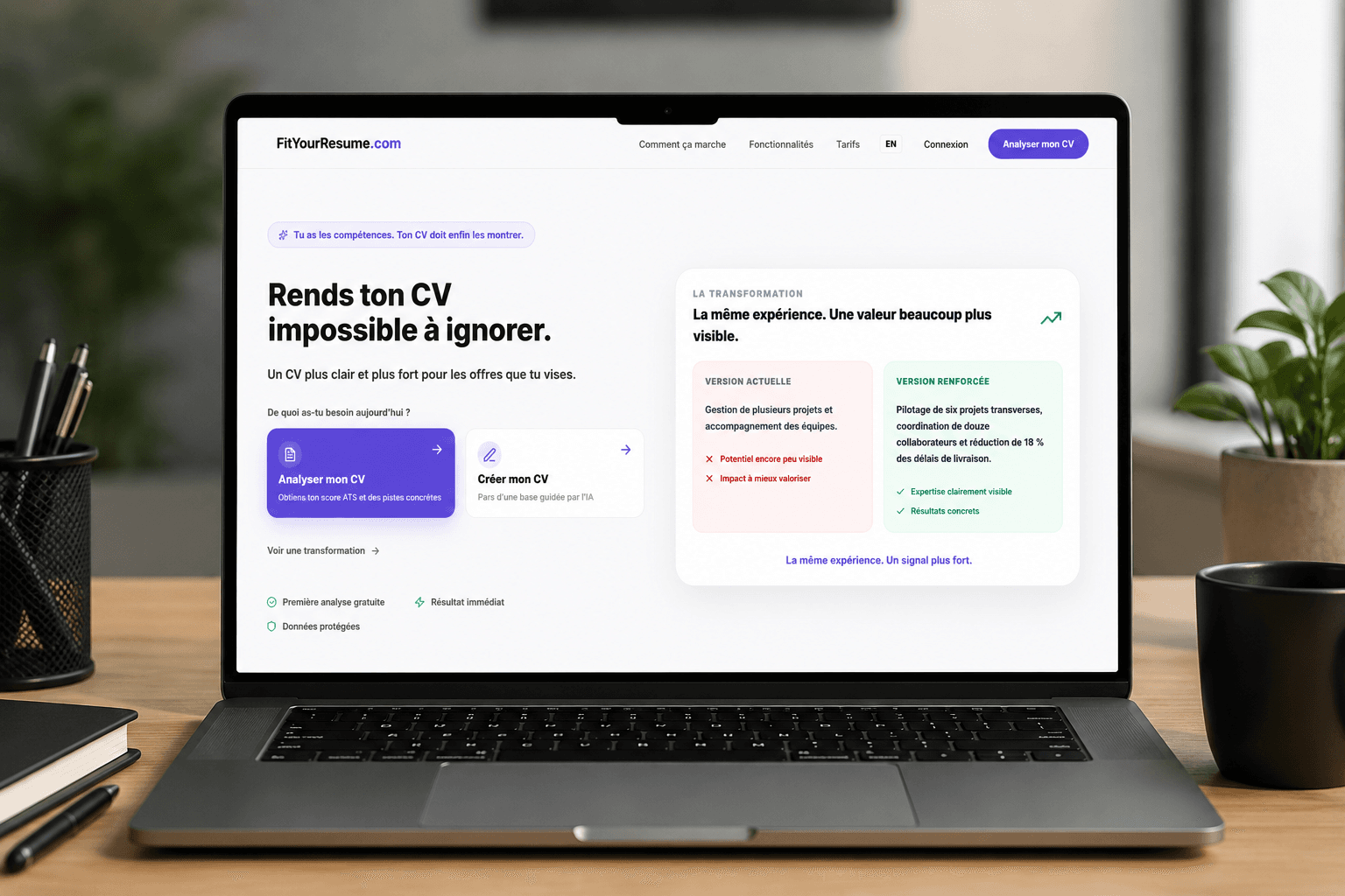 Aperçu du site FitYourResume