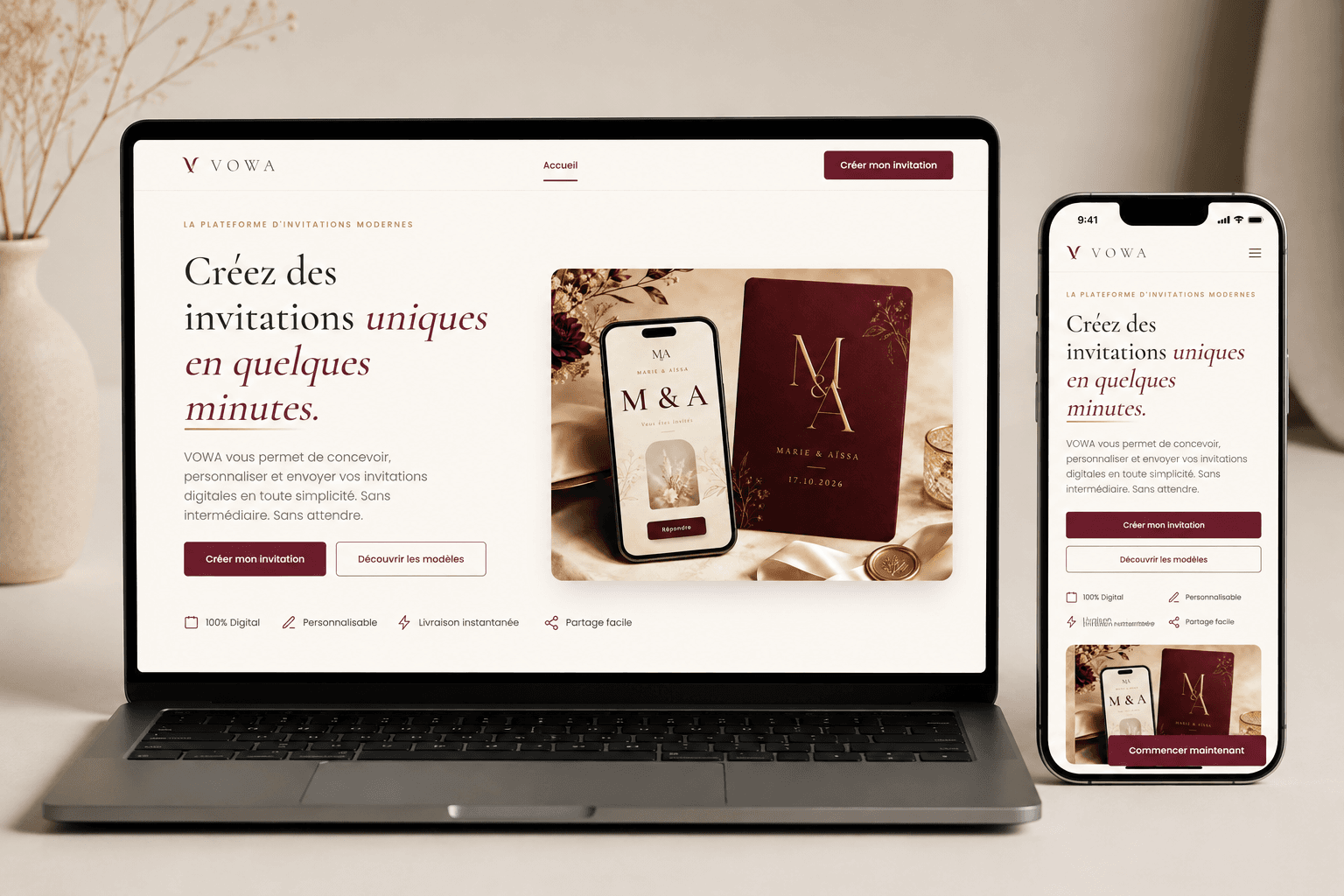 Aperçu du site VOWA